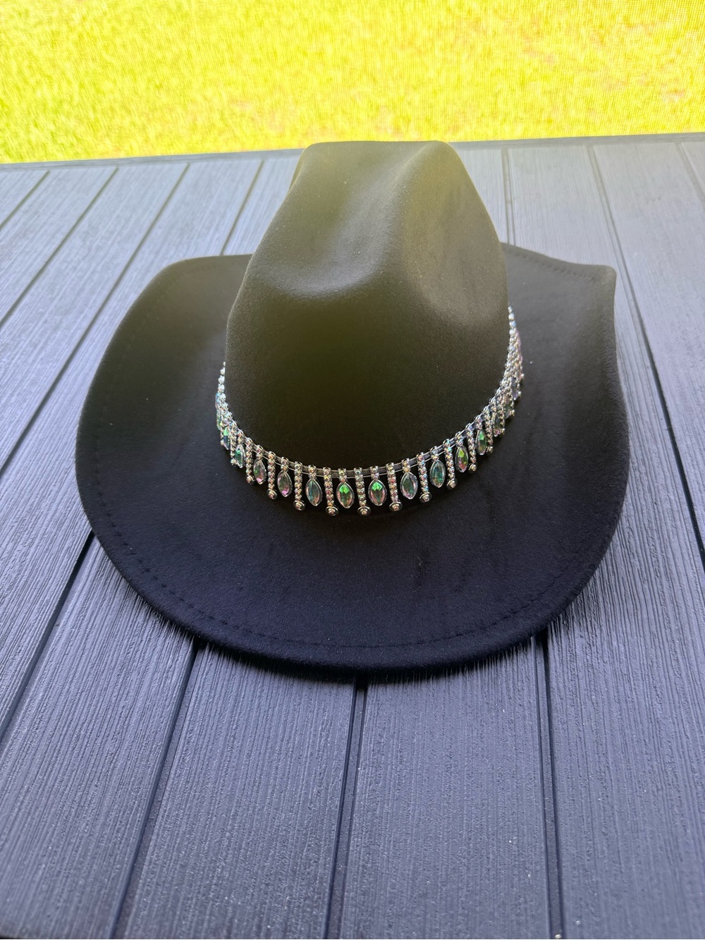 (BOGO - Free) Black Western Cowboy Hat with Jeweled Band